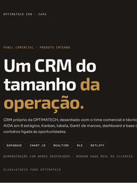 OPTIMATECH CRM · Funil comercial próprio